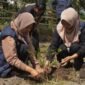 Mahasiswa KKN Universitas Negeri Padang bersama warga menanam bibit pohon pelindung di kawasan Pemandian Sedingin Salju, Desa Koto Periang, Kerinci.(Foto :Dok. KKN UNP Koto Periang)