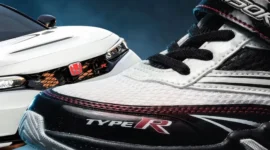 Sepatu anak Honda Civic Type R hasil kolaborasi Honda dan Achilles hadir dengan desain sporty khas Type R serta pilihan warna menarik.(Foto: Doc. Achilles)