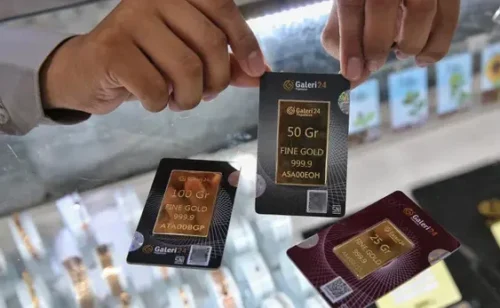 Harga emas Antam turun pada Selasa (15/9/2026).(Foto : Liputan6.com/Angga Yuniar)  