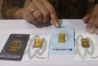 Harga emas Antam mengalami penurunan pada perdagangan Rabu (9/9/2026).(Foto : Liputan6.com/Angga Yuniar)