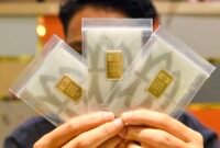 Harga emas Antam dan emas Pegadaian turun pada perdagangan Senin, 7 September 2026.(Foto : M RISYAL HIDAYAT/kompas.com)