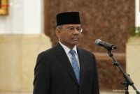 Presiden Prabowo Subianto melantik Suahasil Nazara sebagai Menteri Keuangan di Istana Negara, Jakarta, Senin (14/9/2026).