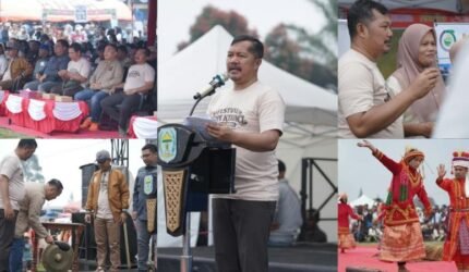 Bupati Kerinci Monadi membuka Festival Kopi Kerinci Tanah Surga 2026 di Kayu Aro.