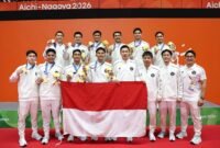 Kontingen Indonesia meraih lima medali emas pada Asian Games 2026 Aichi-Nagoya, Jepang.(Foto : NOC Indonesia)