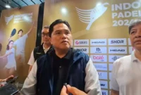 Menpora Erick Thohir mengapresiasi pencapaian Indonesia yang meraih lima medali emas di Asian Games 2026.(Foto : Tribunnews/Abdul Majid)