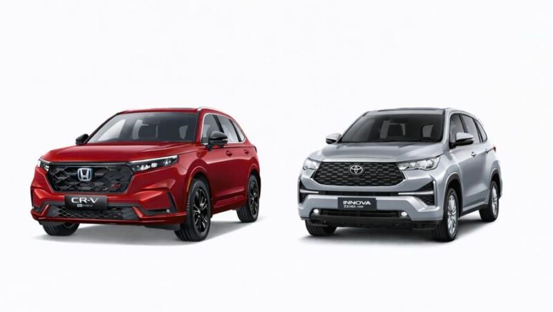 Toyota Veloz Hybrid memimpin penjualan mobil hybrid di Indonesia pada September 2026.Foto: Foto Kombinasi Mobil Hybrid CR-V dan Innova Zenix Hybrid. (Dok Ist)