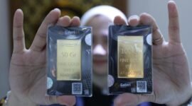 Harga emas Pegadaian turun pada Sabtu, 24 Oktober 2026.(Foto : CNBC Indonesis/Trisusilo)